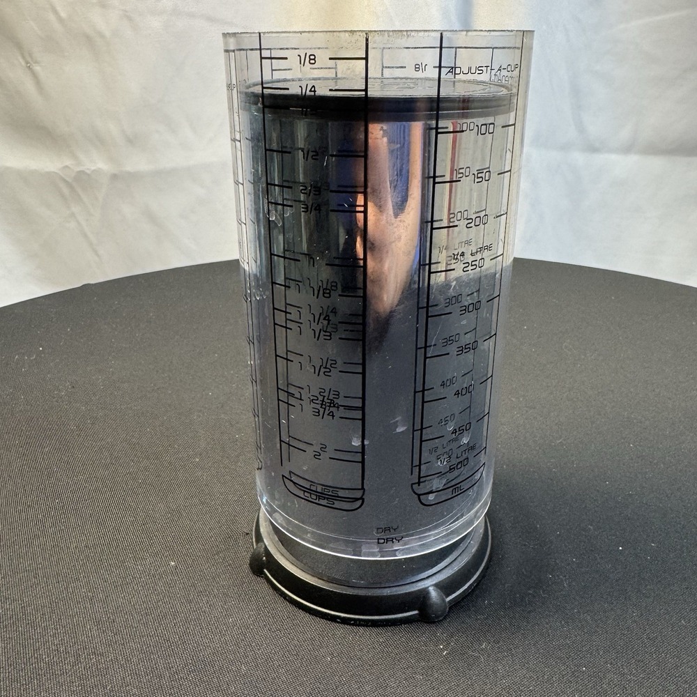 KitchenArt Adjust-A-Cup 2 Cup Adjustable Measuring Cup Black Clear Plastic
